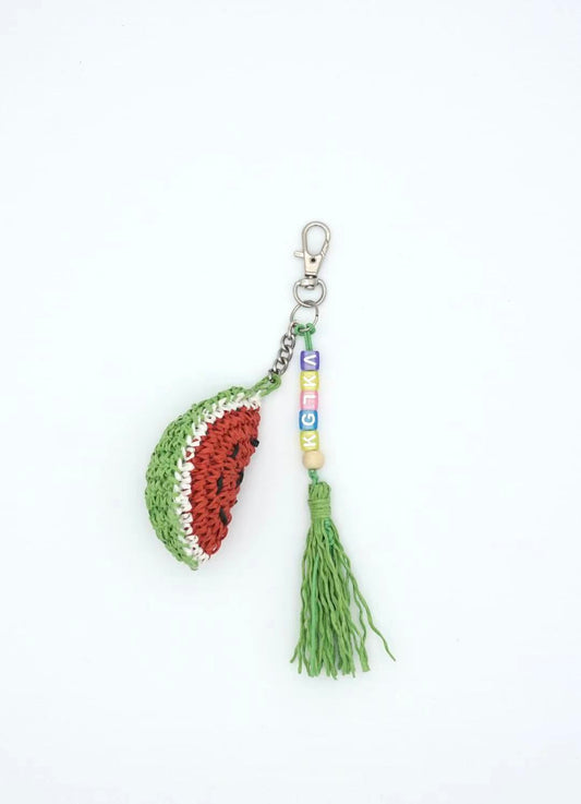Watermelon Handwoven Bag Charm