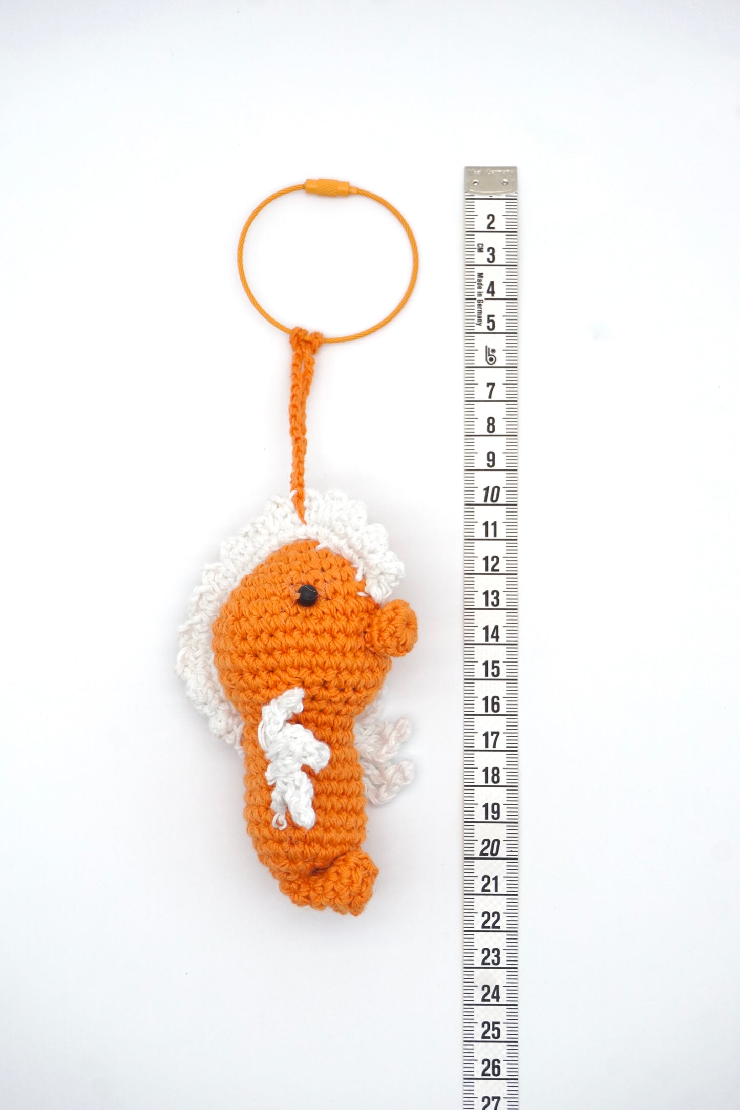Sunset Orange Crochet Seahorse Charm