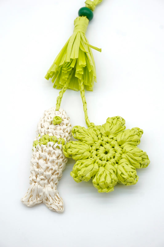 Fresh Green Duo Woven Accessory keychain bagcharm