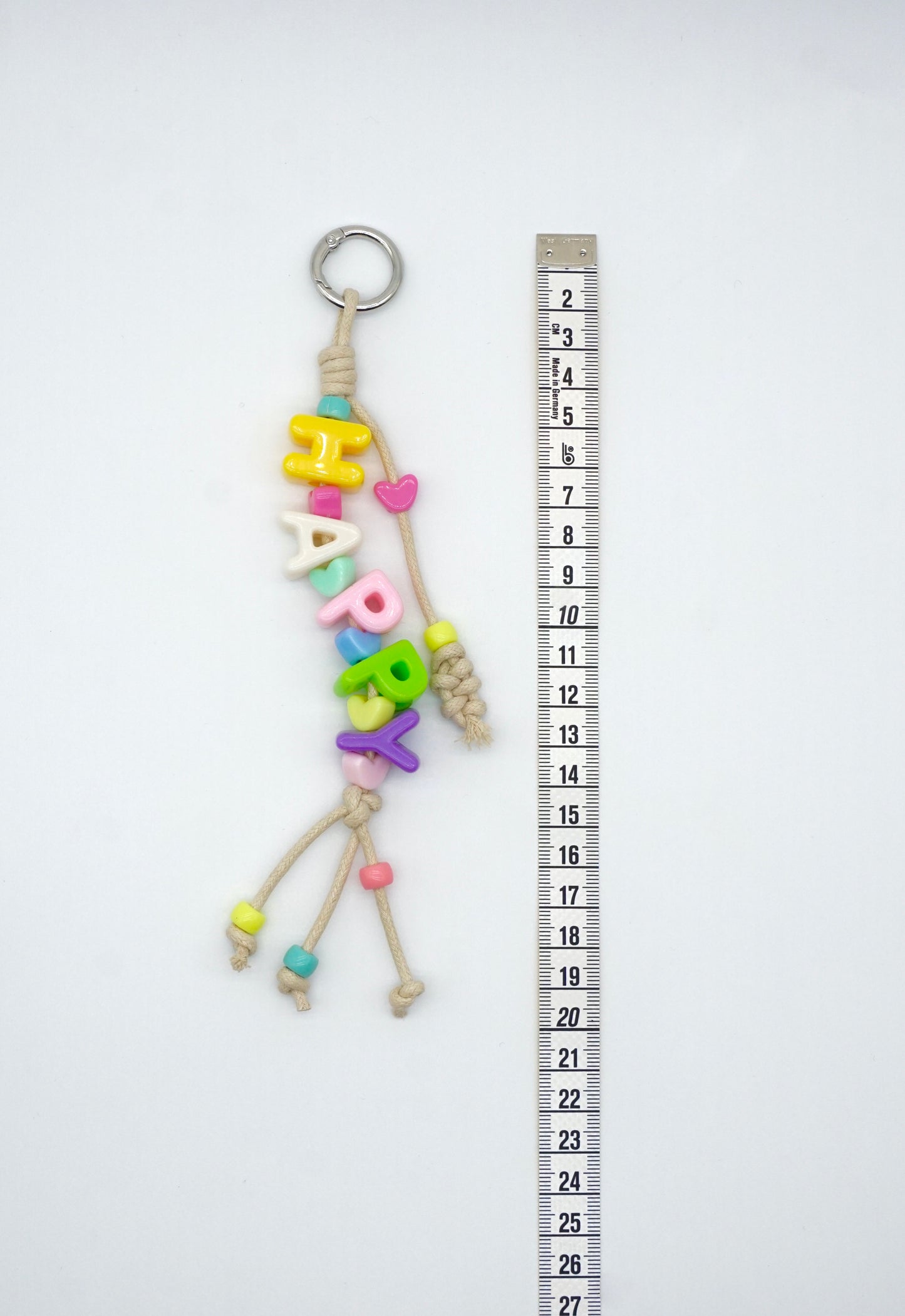 Letter-themed Happy Charm Keychain for Decoration