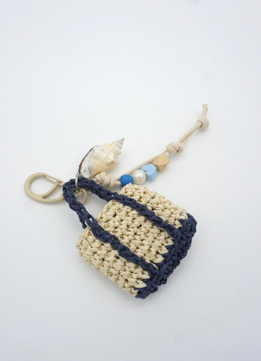 Nautical Mini Tote Charm Bag Charm Keychain
