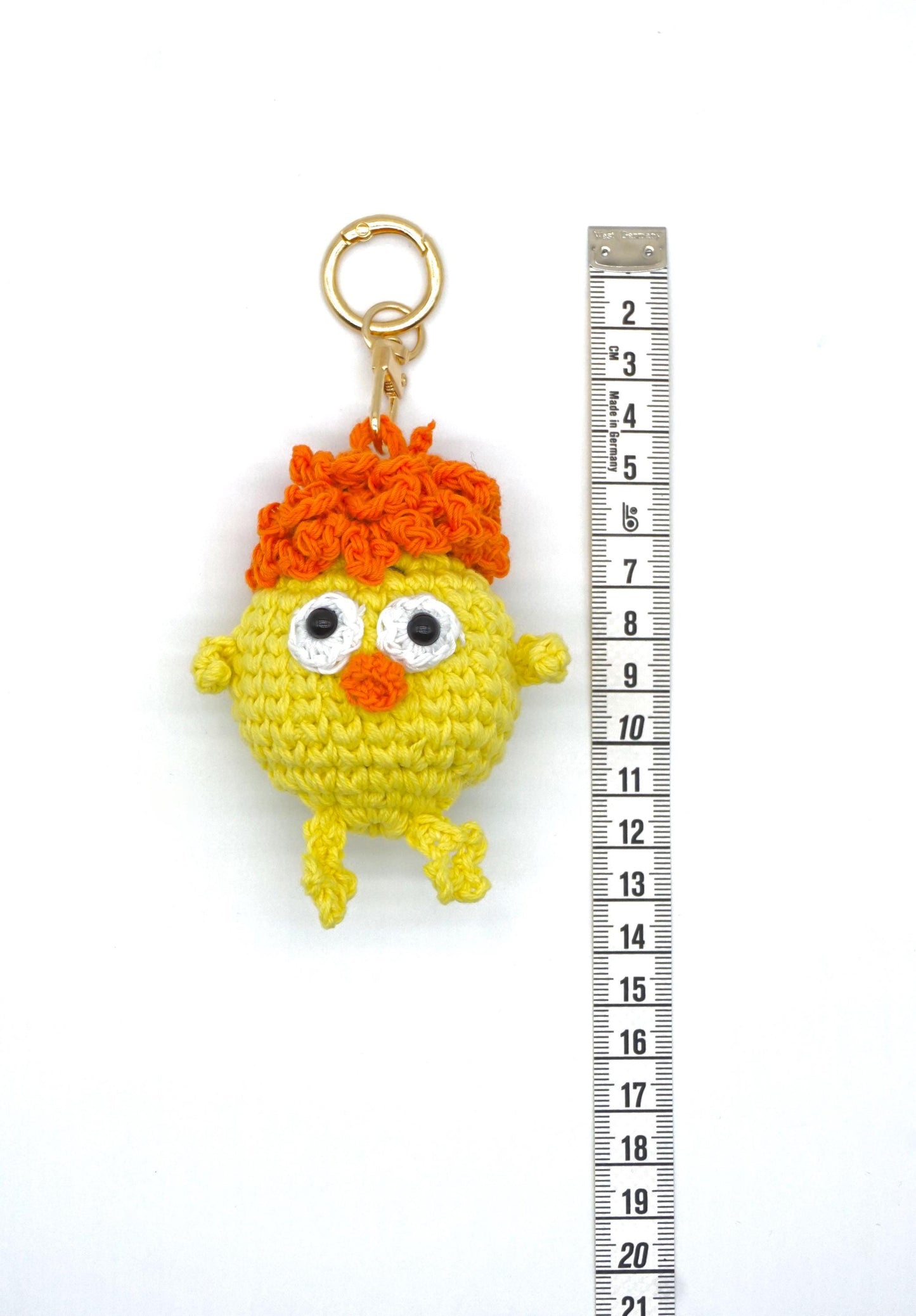 Handwoven Yellow Chick Keychain – Natural Paper Cord Tassel Bag Charm – Personalized Name Accessory