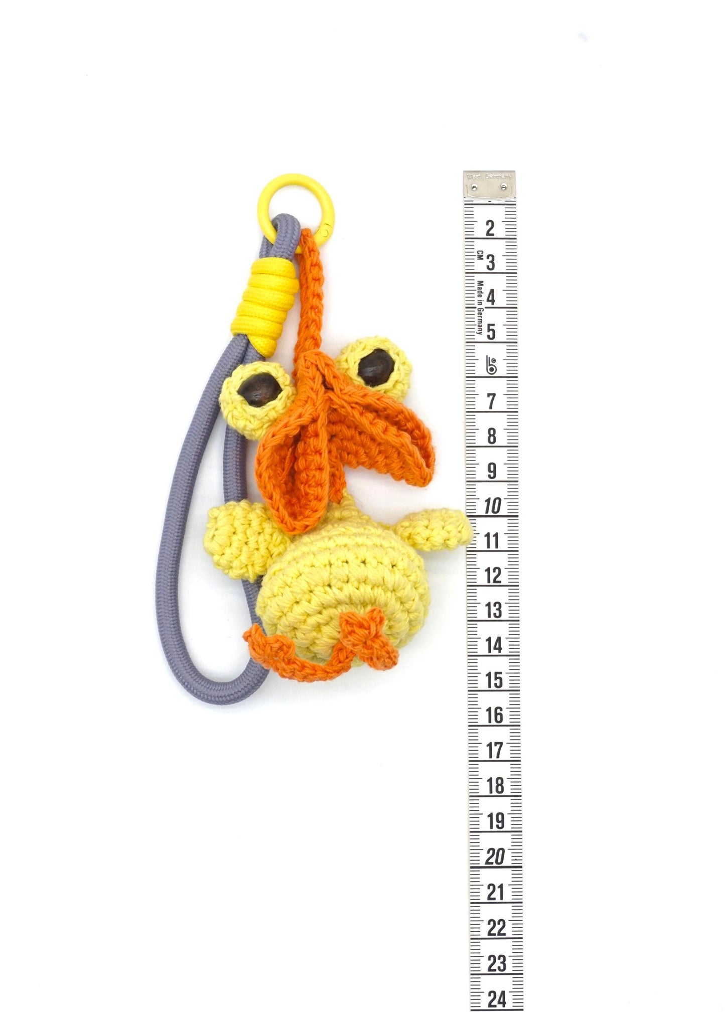 Custom Name Duck Keychain: Hand Crochet Raffia Bag Charm