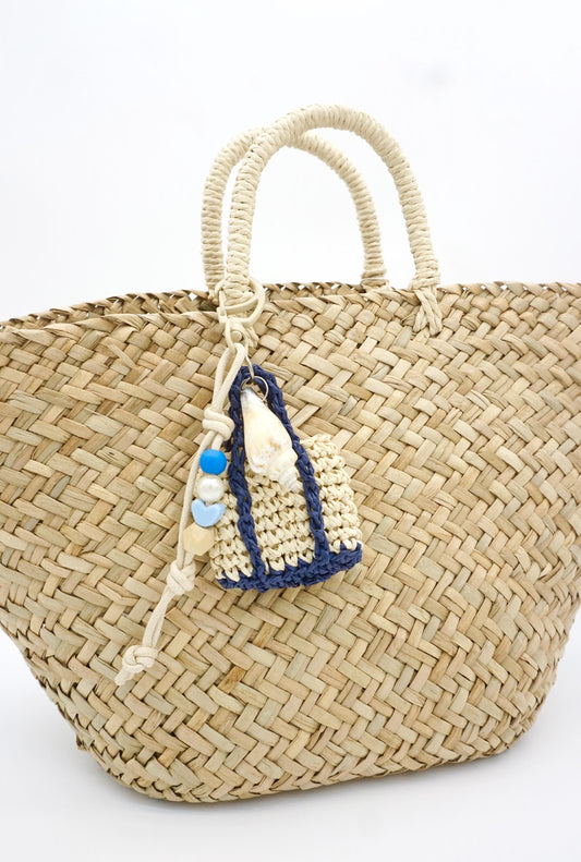 Crochet Raffia Mini Straw Tote Bag Charm