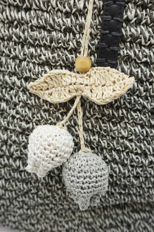 Raffia Lemon Bag Charm Keychain