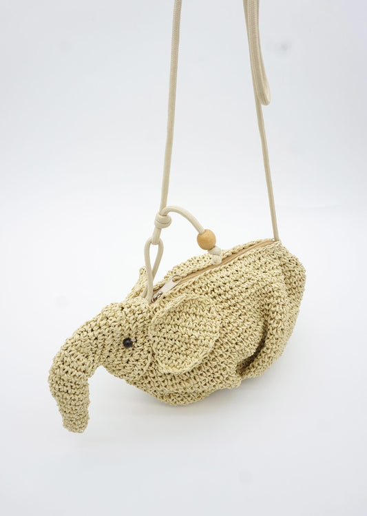 Crochet Raffia Elephant Bag