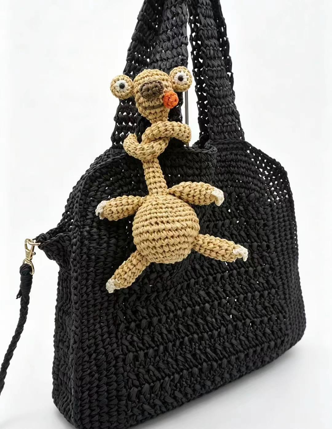 Hand Crochet Long Neck Dinosaur Car Hanging Ornament