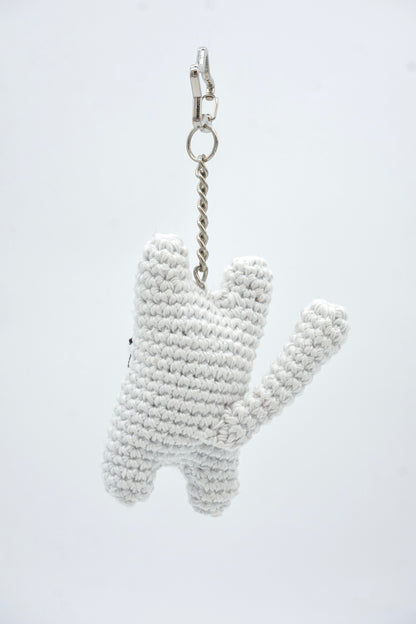 Crochet White Cat Charm (Star Clasp)