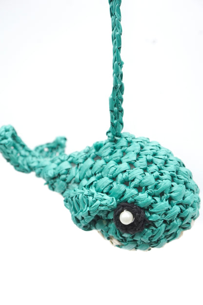 Cute Turquoise Whale Bag Charm