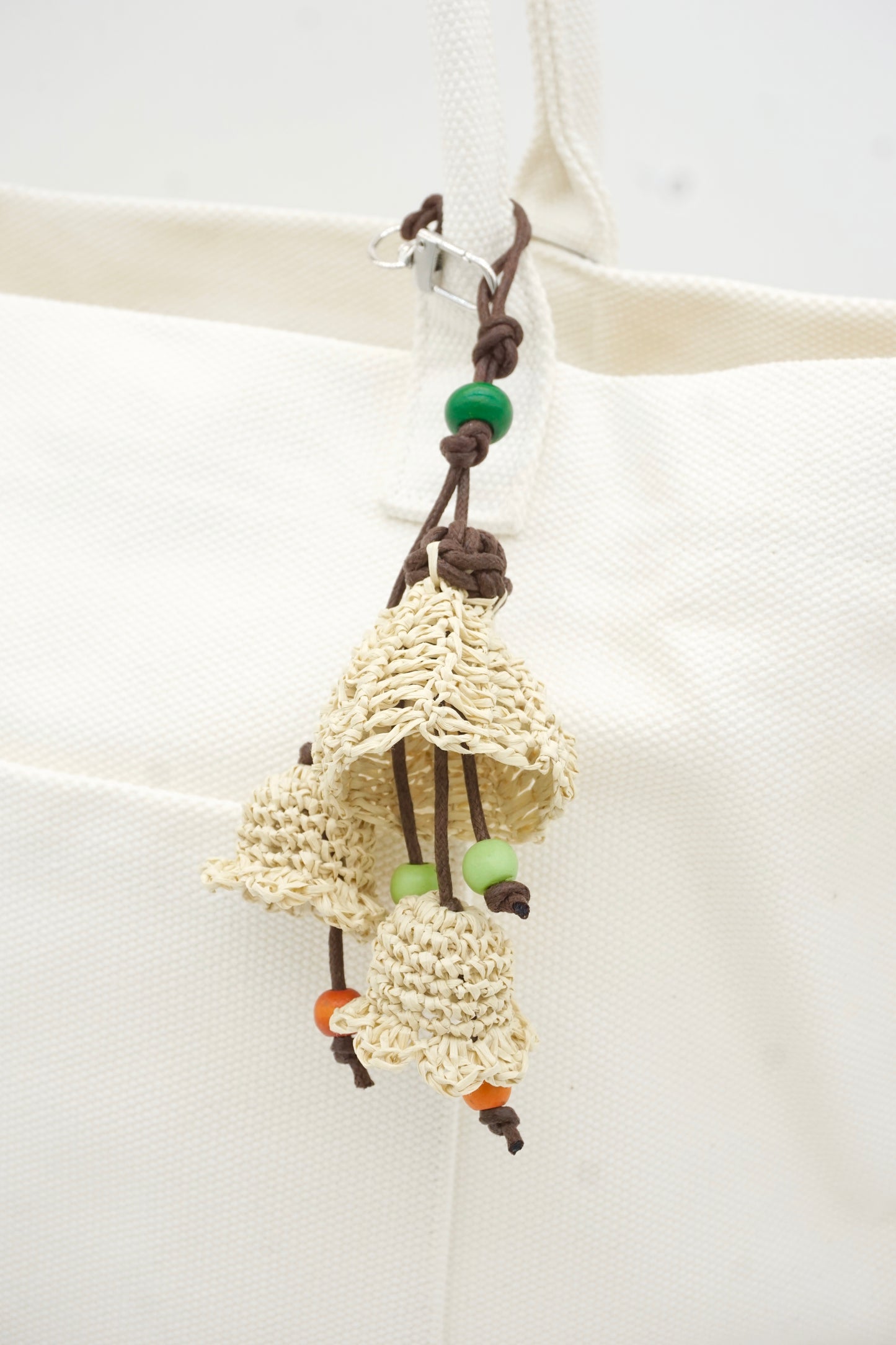 Neutral Bellflower Tassel Keychain