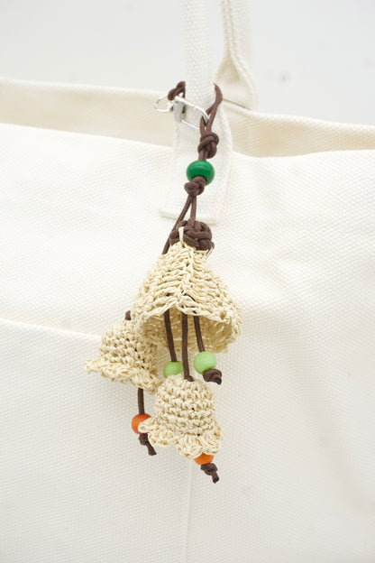 Neutral Bellflower Tassel Keychain