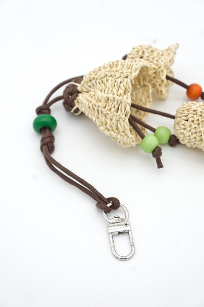 Neutral Bellflower Tassel Keychain