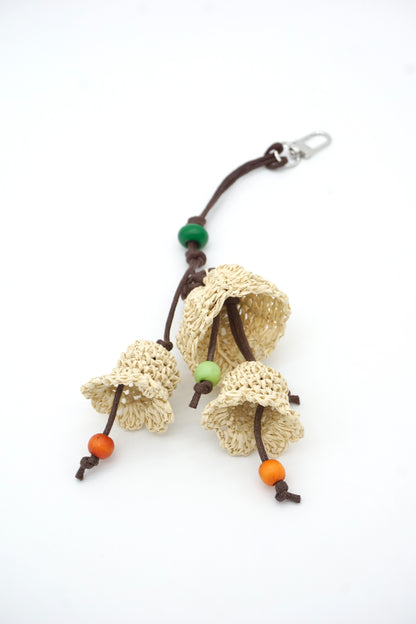 Neutral Bellflower Tassel Keychain