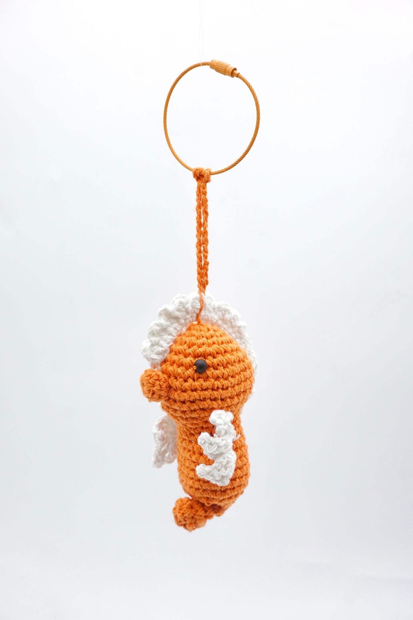 Sunset Orange Crochet Seahorse Charm