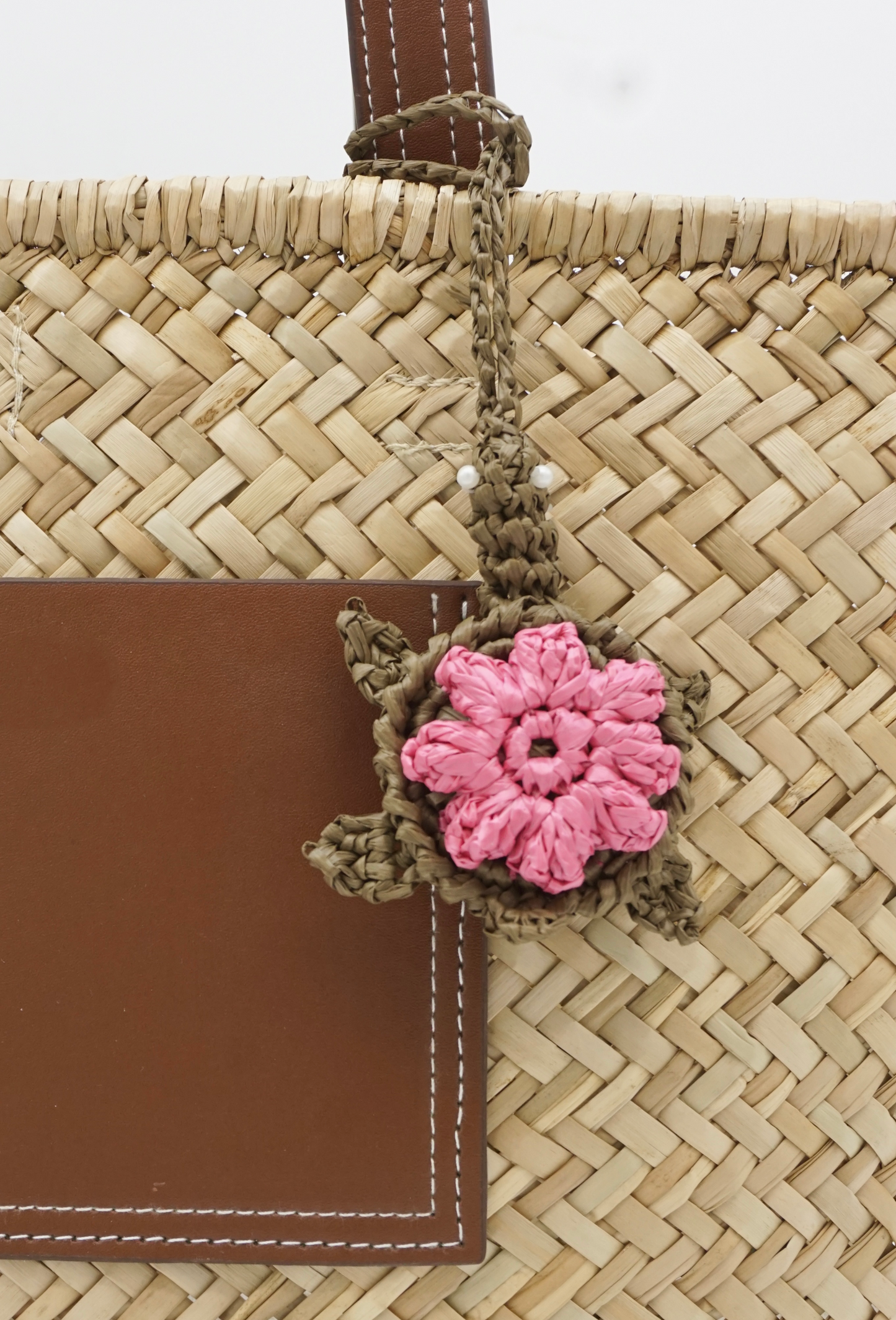 Blossom Turtle Woven Bag Charm