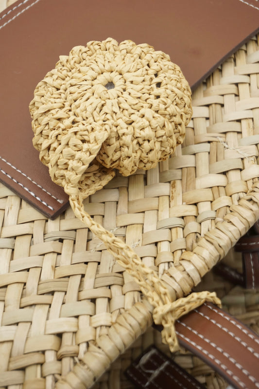Coastal Woven Conch Pendant Bag Charm accessories