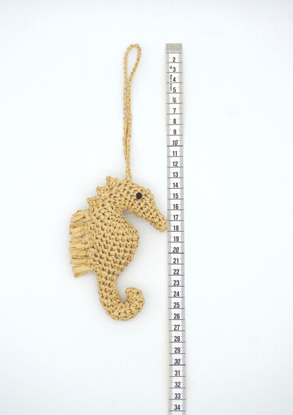 Neutral Beach Seahorse Woven Accessory