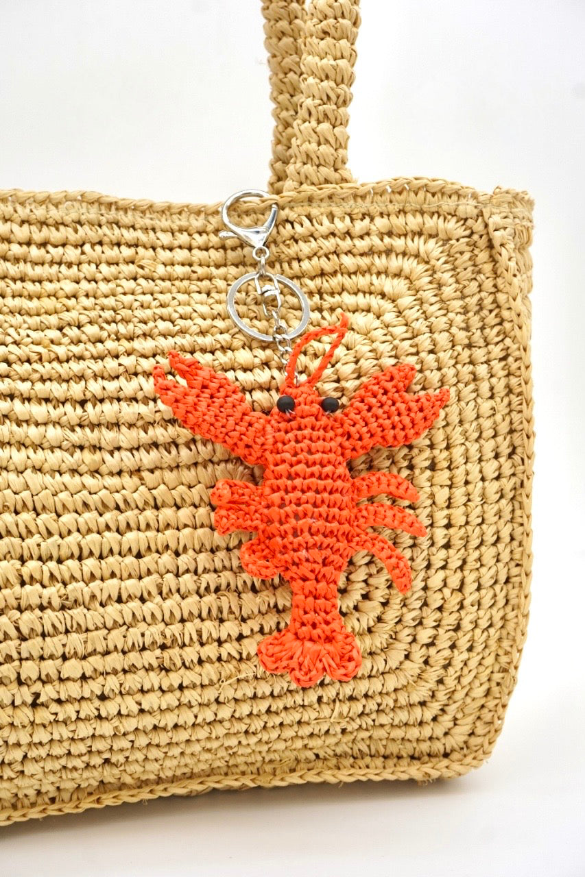 Shrimp-shaped pendant keychain for decoration