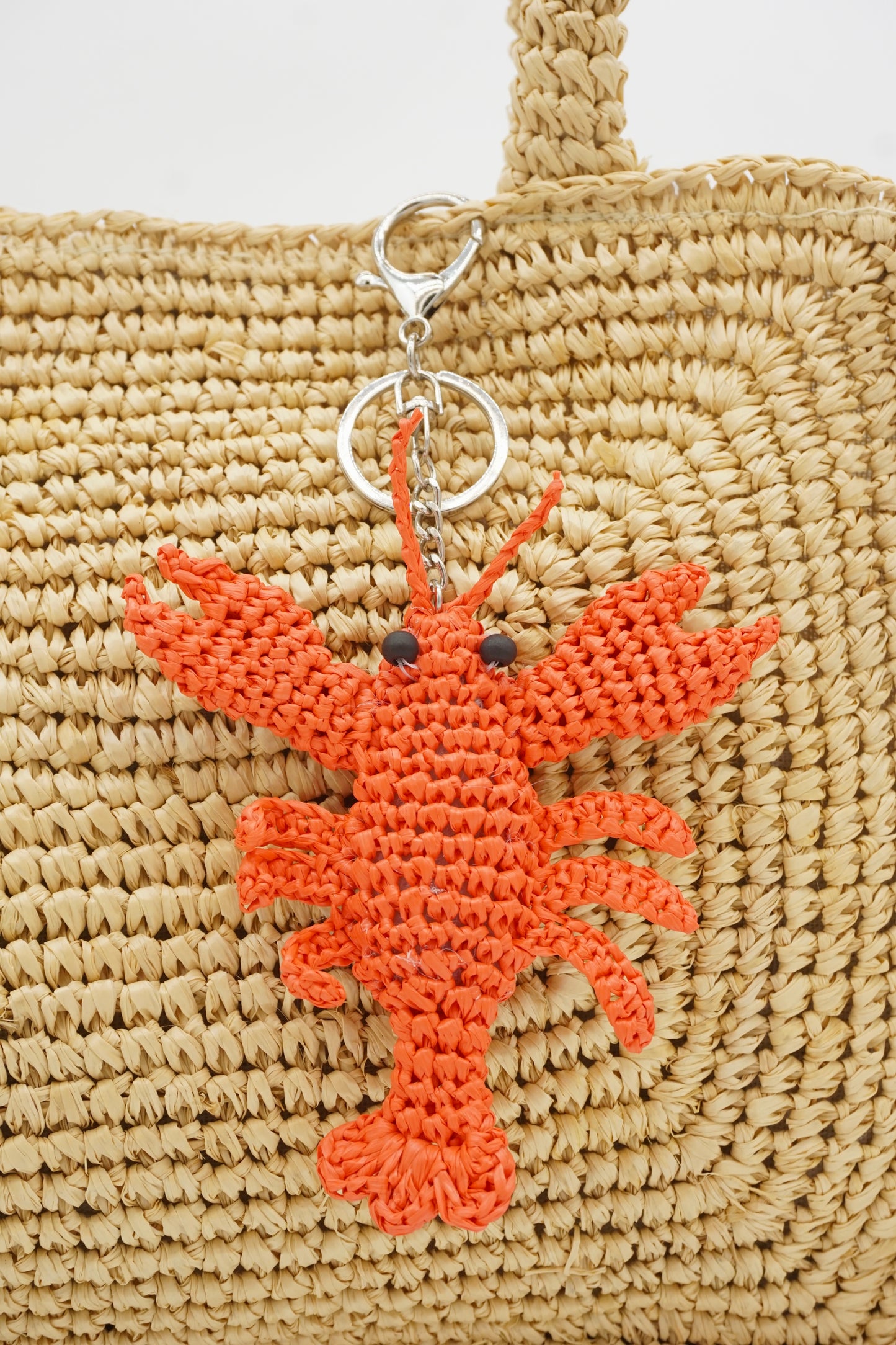 Shrimp-shaped pendant keychain for decoration