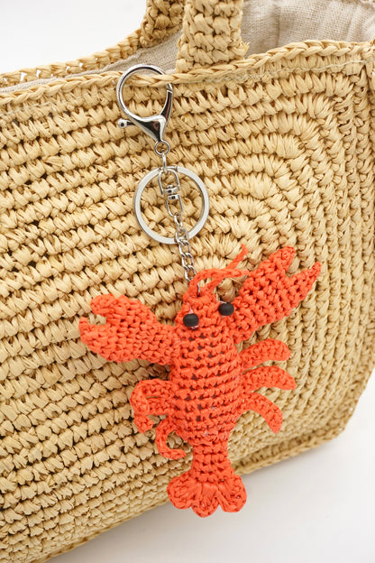 Shrimp-shaped pendant keychain for decoration