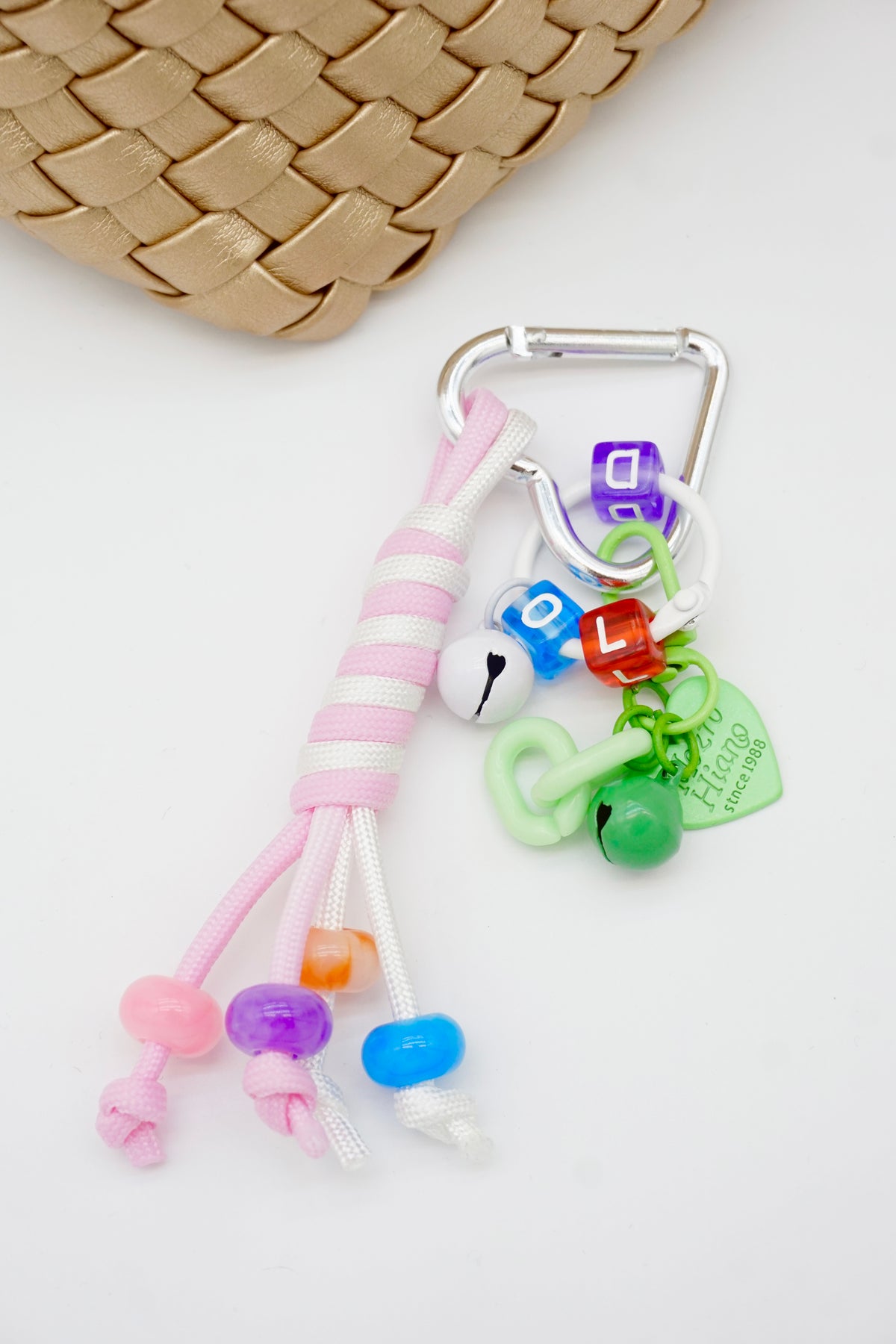 Letters - bells - heart-shaped elements - decorative pendants for keys