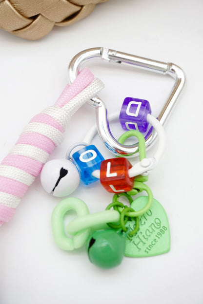 Letters - bells - heart-shaped elements - decorative pendants for keys