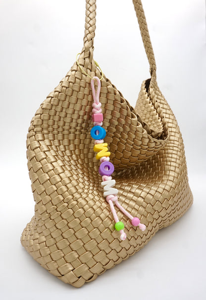 Rainbow Letter Charm Bag Charm Keychain