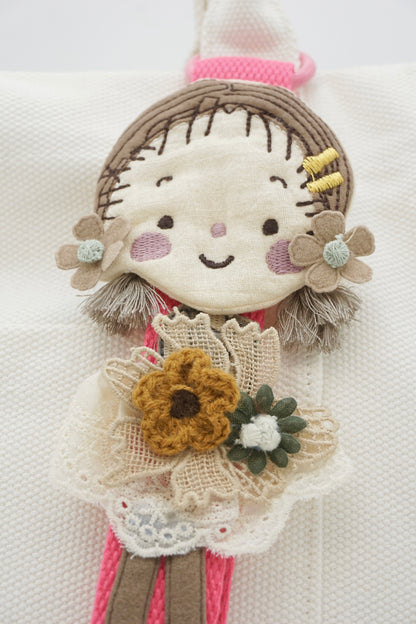 Forest-themed embroidered girl bag hanger Cute fabric doll decorative