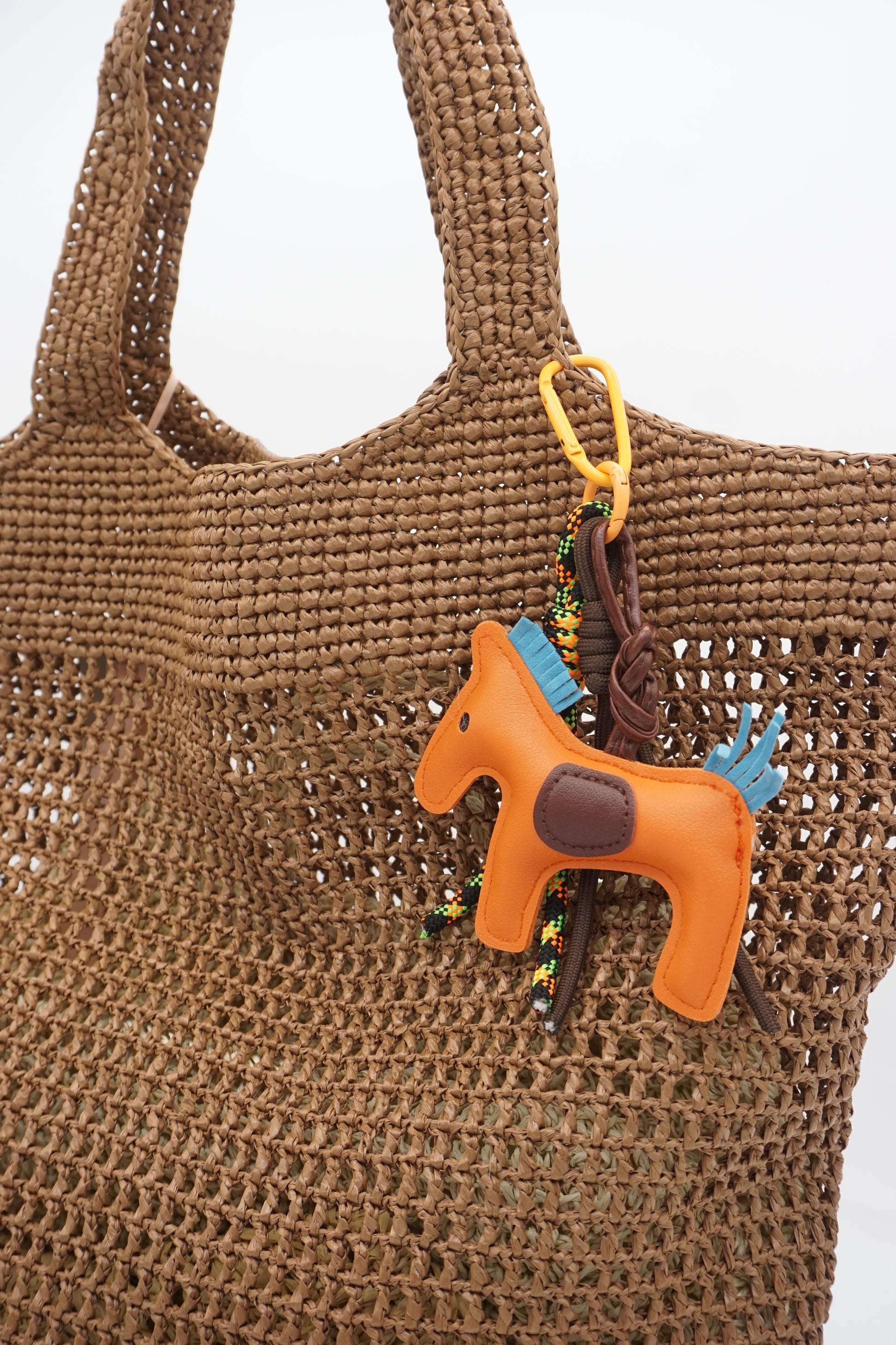 Retro Leather Pony Bag Charm Bag Charm Keychain