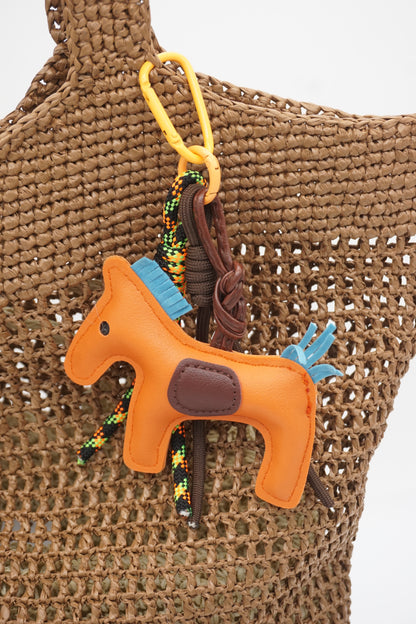 Retro Leather Pony Bag Charm Bag Charm Keychain