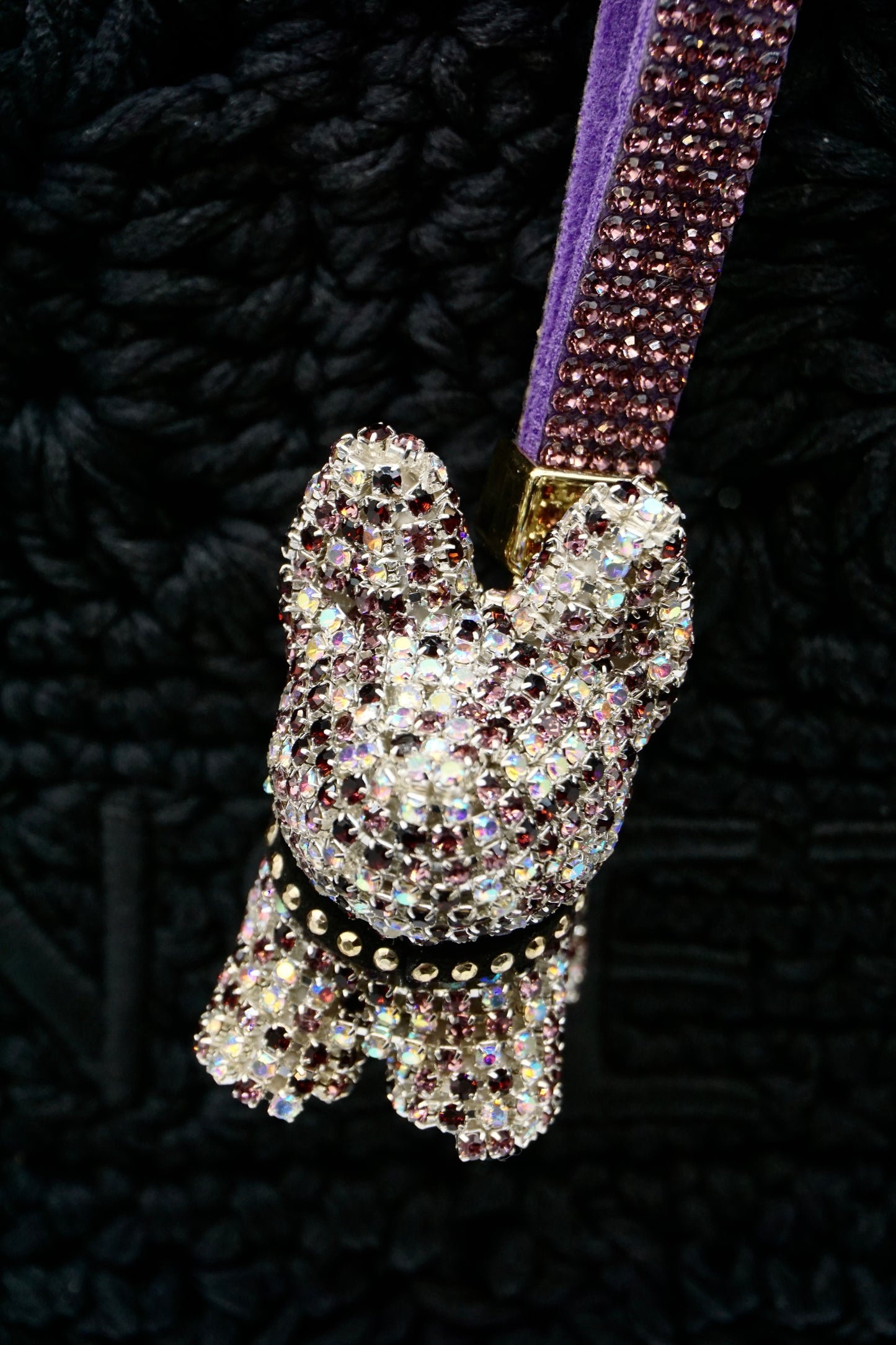 Crystal diamond Puppy Charm Bag Charm Keychain