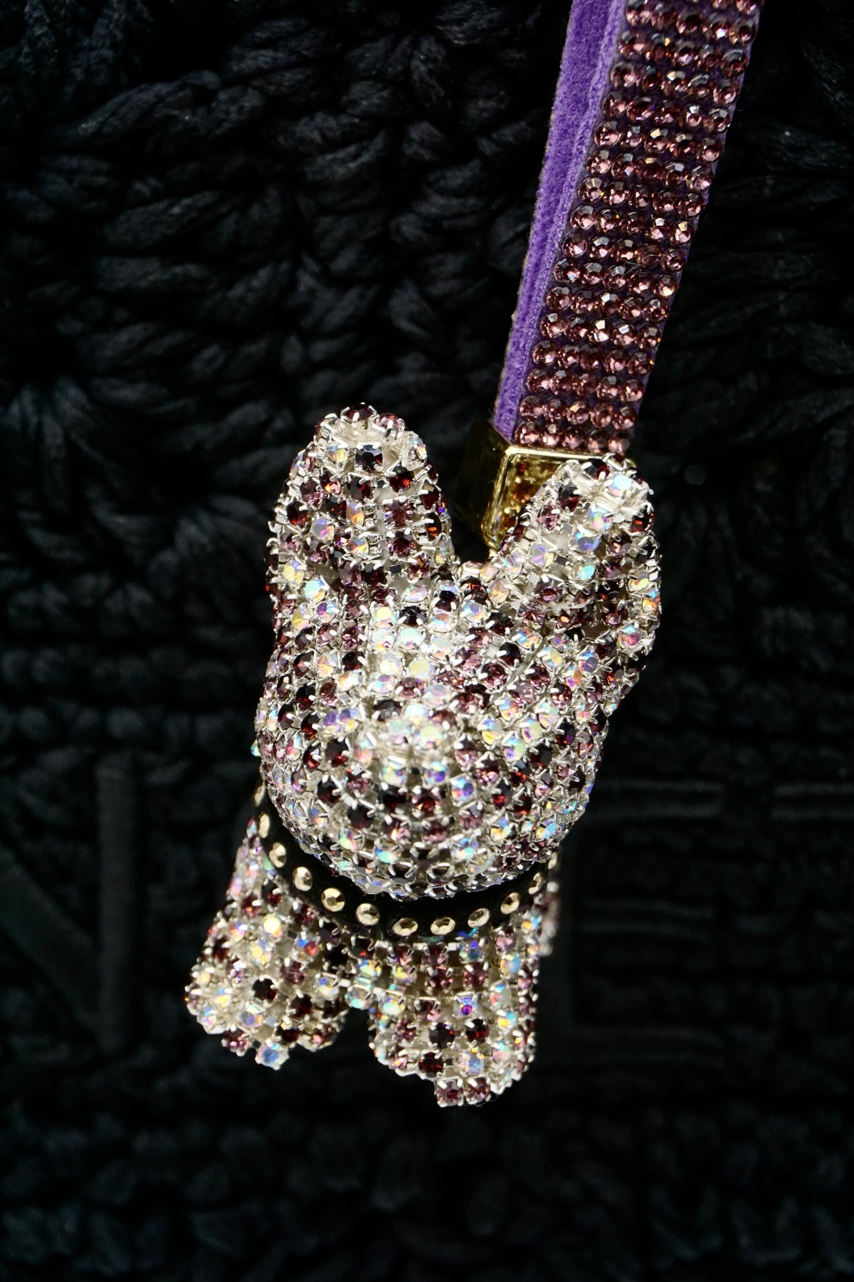 Crystal diamond Puppy Charm Bag Charm Keychain