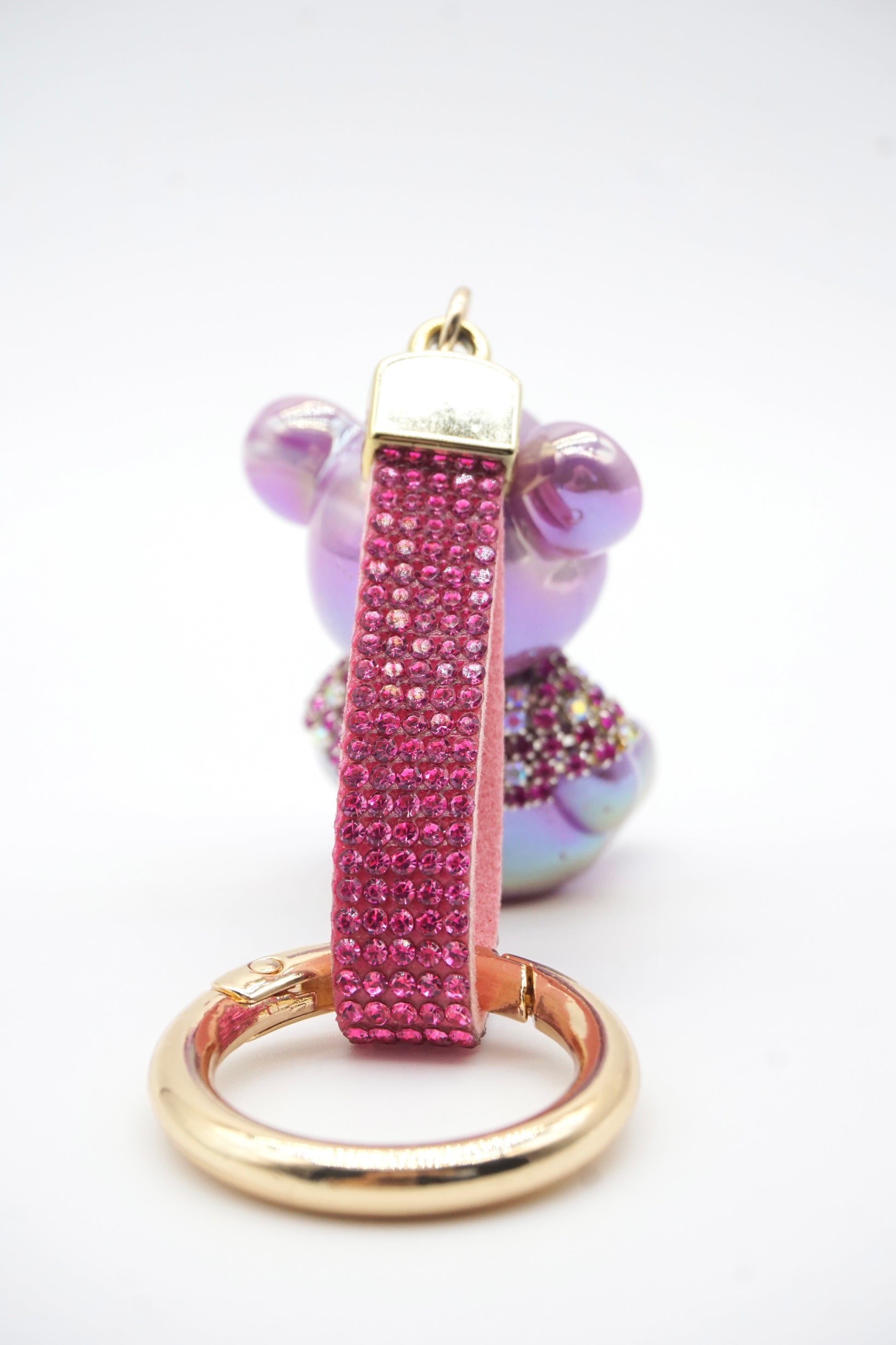 Iridescent Purple Crystal Bear Charm a mix of iridescent laser shine