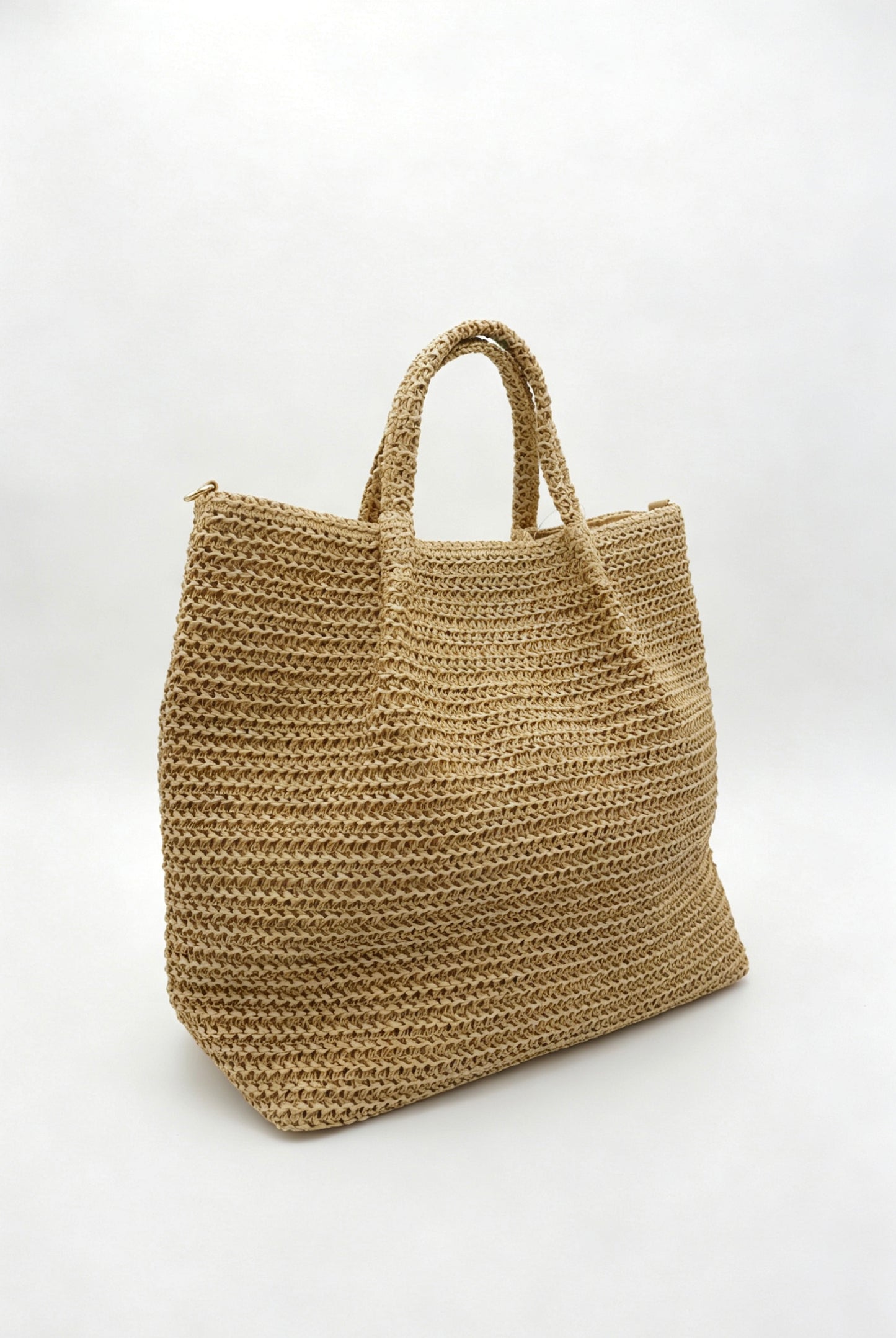 Handwoven Natural Raffia Straw Tote Bag, Large Summer Beach Market Shoulder Bag