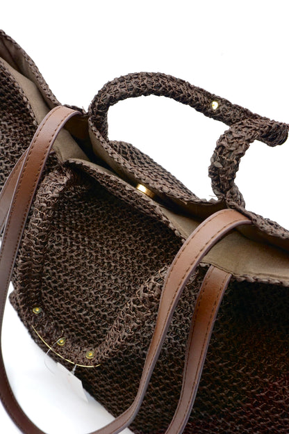 Handwoven Natural Raffia Straw Tote Bag, Large Summer Beach Market Shoulder Bag