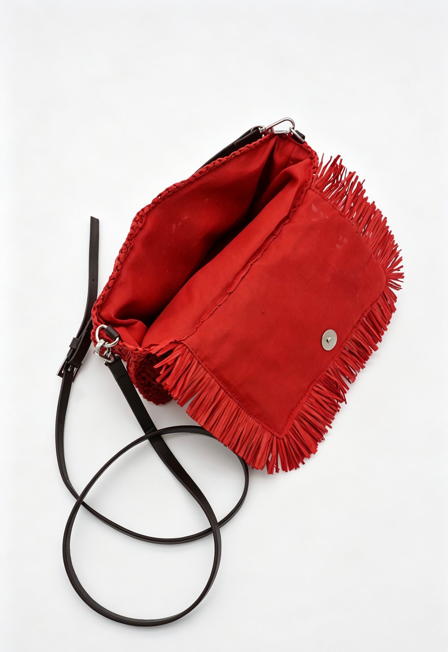 Fringe Straw Crossbody Clutch – Textured Woven Flap Purse – 3 Color Boho Shoulder Handbag