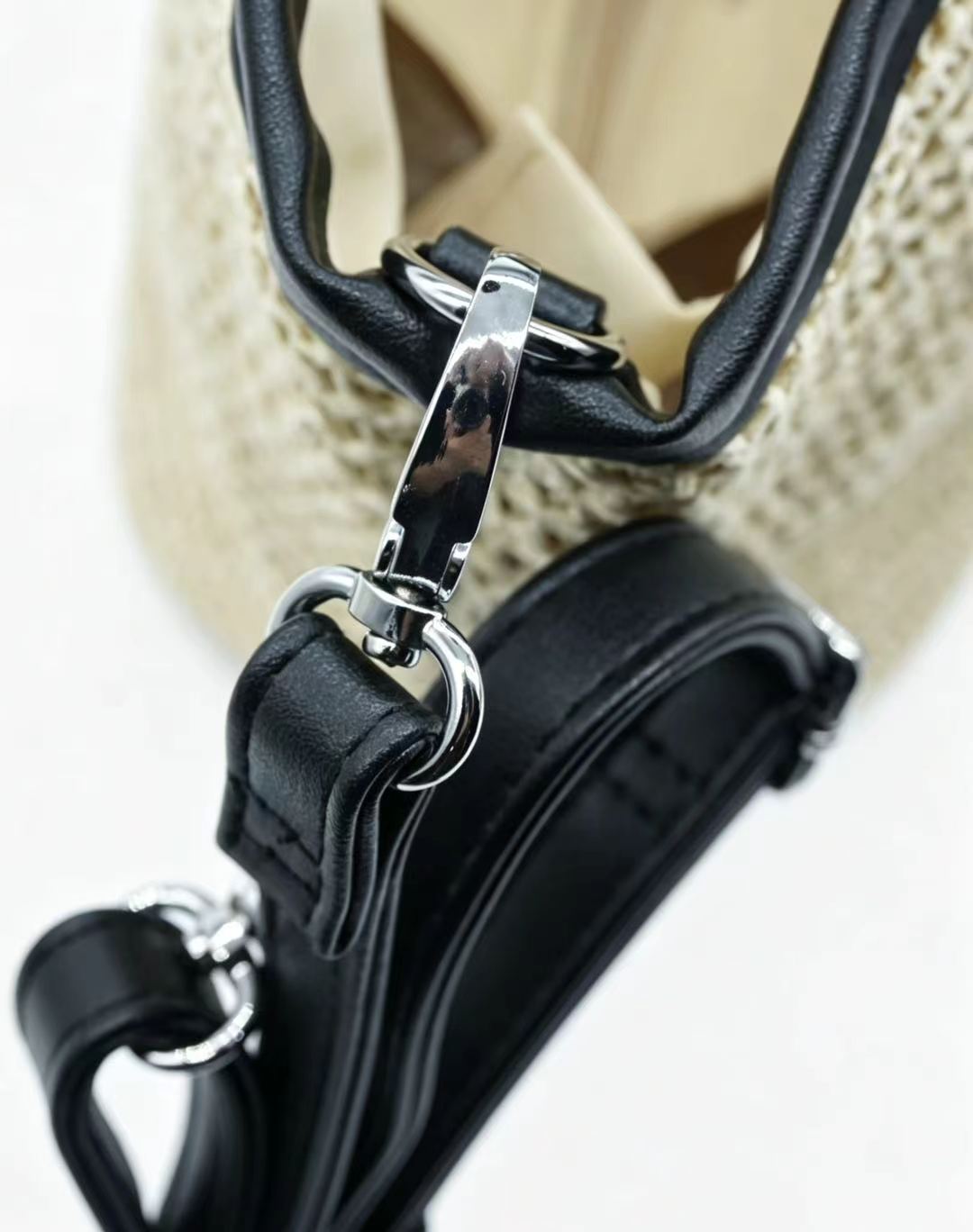 Handwoven Paper Straw Tote Bag | Ring Handle, Crossbody Summer Market Handbag