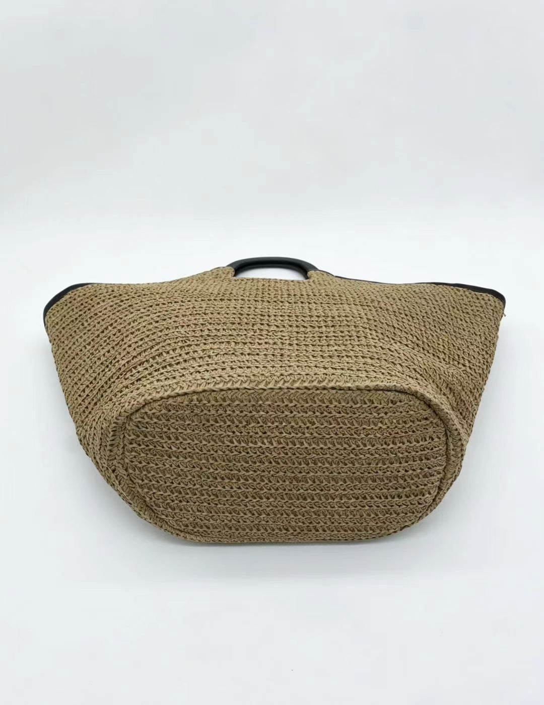 Handwoven Paper Straw Tote Bag | Ring Handle, Crossbody Summer Market Handbag