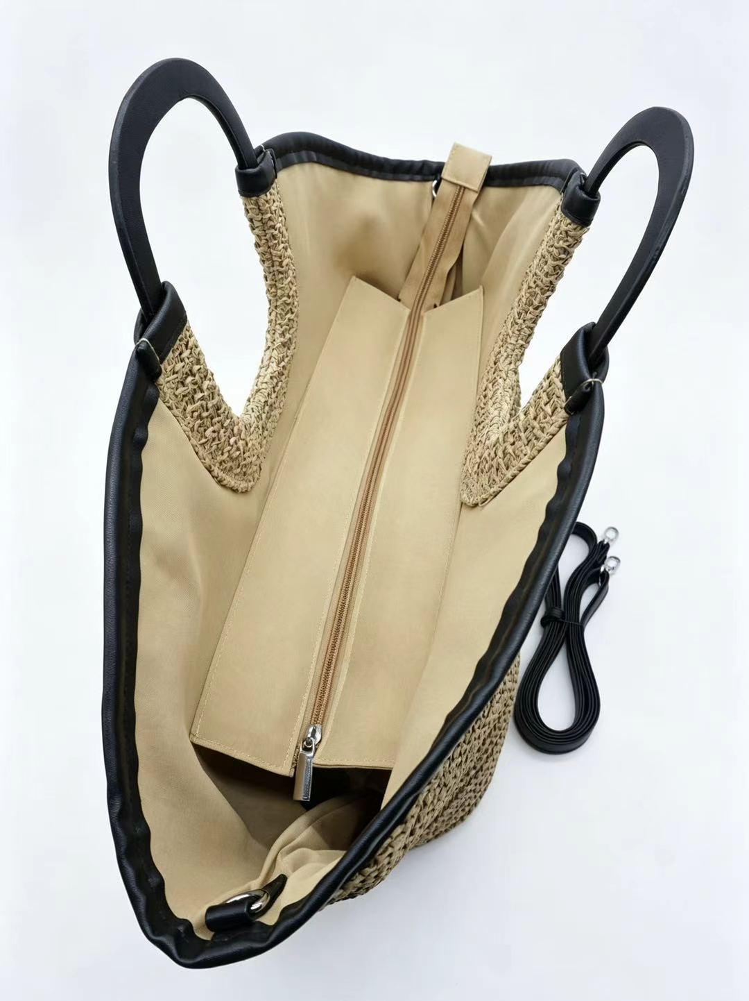 Handwoven Paper Straw Tote Bag | Ring Handle, Crossbody Summer Market Handbag