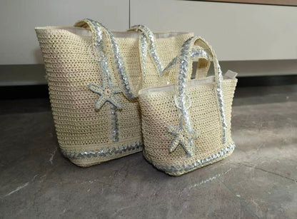 Starfish Sequin Paper Tote Bag Set