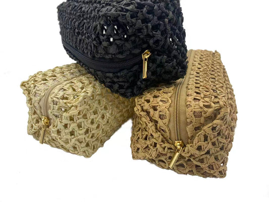 Beach Vacation Crochet Makeup Pouch