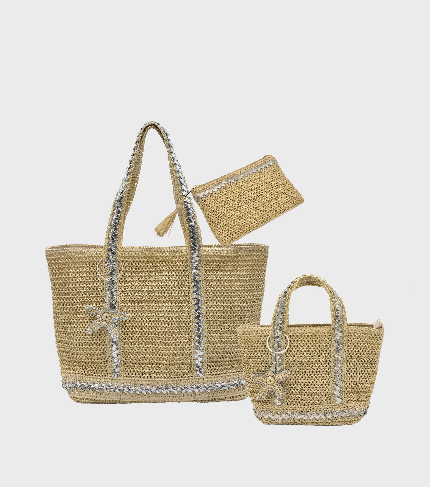 Starfish Sequin Paper Tote Bag Set