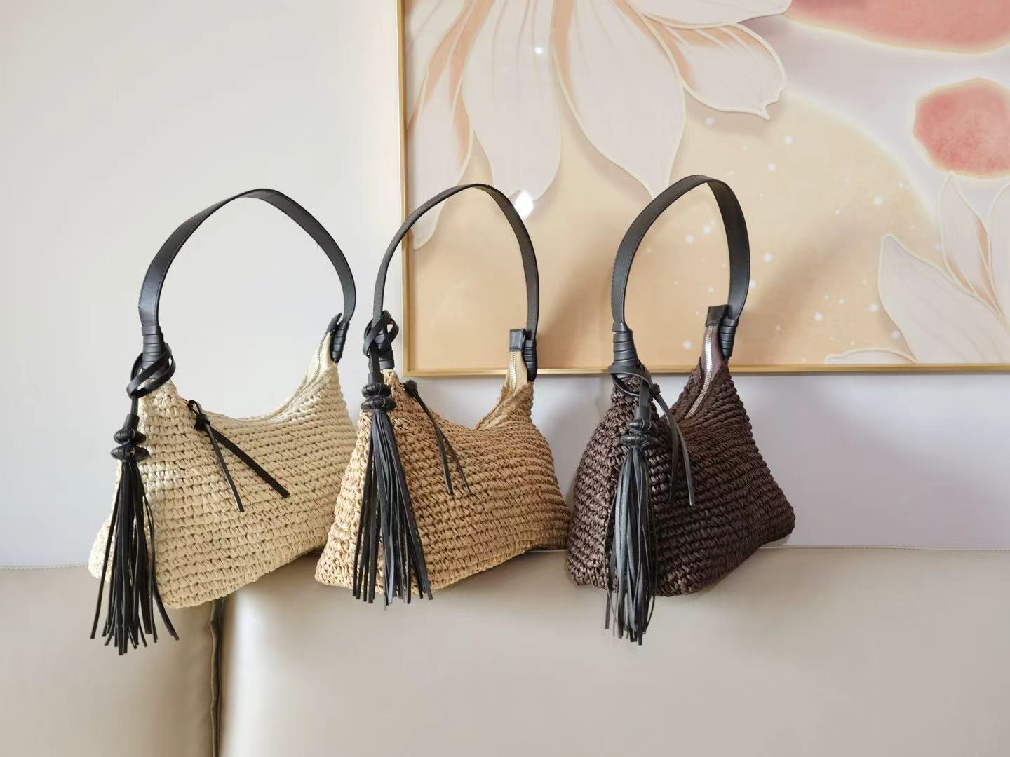 Boho Tassel Straw Hobo Bag Collection
