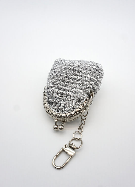 Silver Glow Pouch Charm Bag Charm Keychain