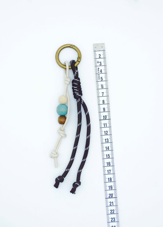 Dual Cord Earthy Charm Bag Charm Keychain