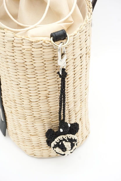 Black & White Checkered Turtle Knitted Pendant