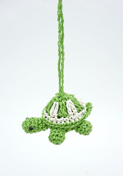 Eco-Friendly Leafy Shell Turtle Paper Crochet Keychain