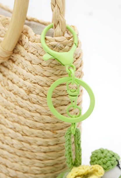 Fiery Red Lip Prince Frog Crochet Bag Charm