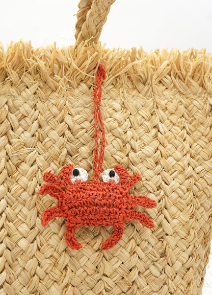 Googly-Eye Red Crab Crochet Beach Bag Charm