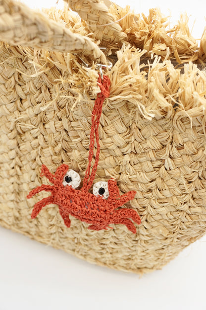 Googly-Eye Red Crab Crochet Beach Bag Charm